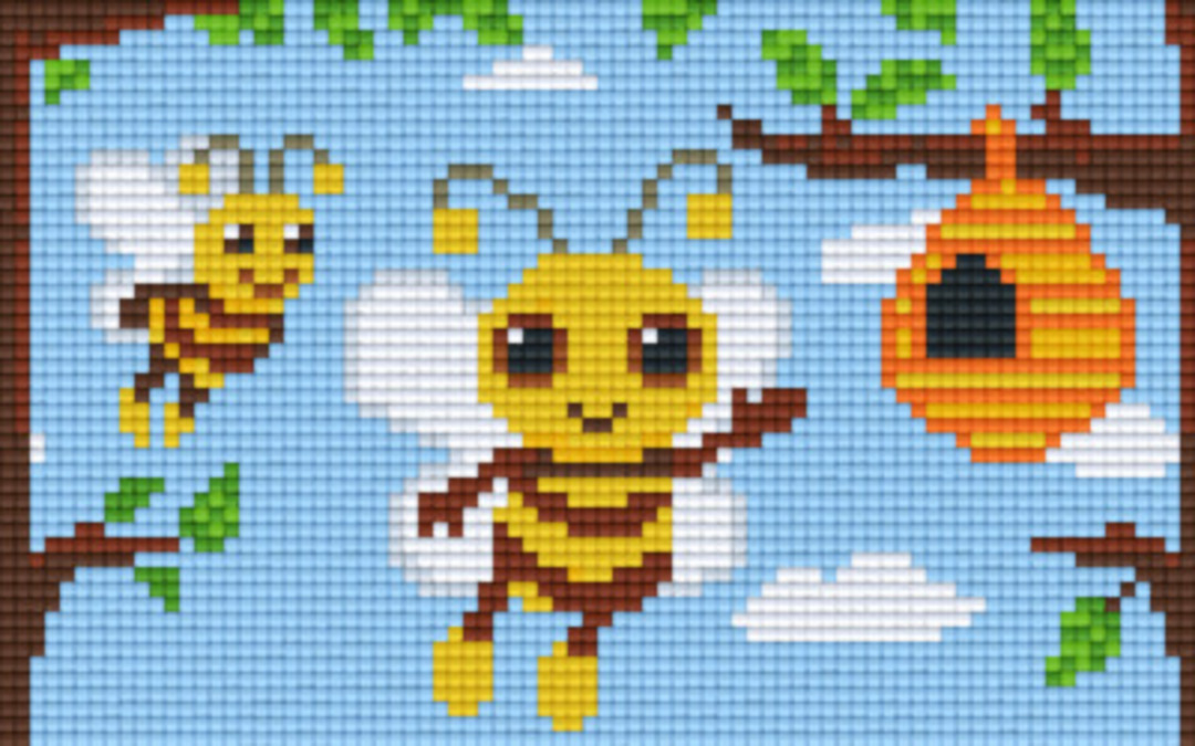 Bees And Hive Two [2] Baseplate PixelHobby Mini-mosaic Art Kits image 0
